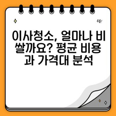 이사청소 비용, 얼마나 들까요? 이사청소 비용 분석 보고서를 통한 가격 산정 및 절감 전략