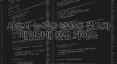 시흥시 능곡동, 광석동 중고차 매입/판매 완벽 가이드! ✨