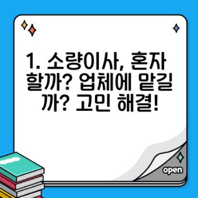 원룸 소량이사 후기 총정리: 짐 적게 옮기는 최고의 방법은? 가격, 업체 비교 분석까지!