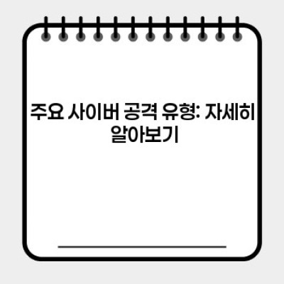 사이버 공격 유형 완벽 가이드: 예방 및 대응 전략까지