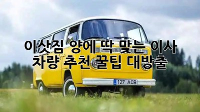 🚚 이삿짐 양에 딱 맞는 이사 차량 추천! 꿀팁 대방출 🍯
